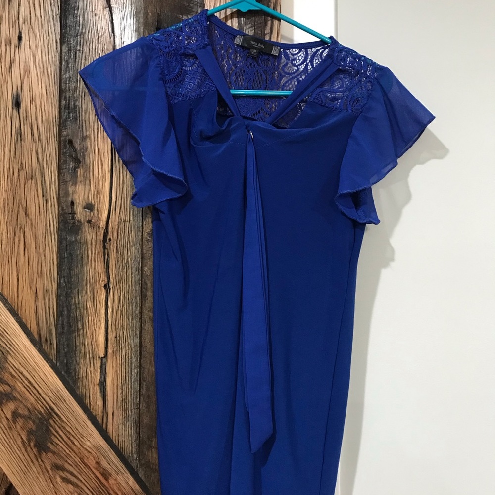 Tutta Bella fancy blue maternity top